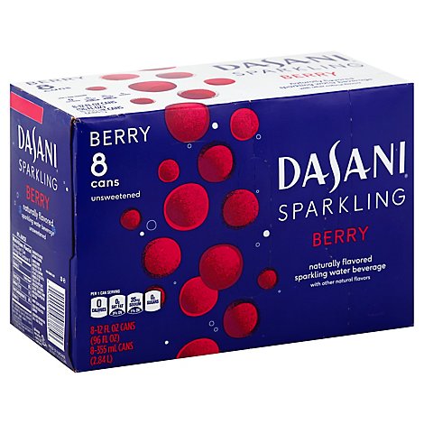 Dasani Water Sparkling Zero Calorie Berry Flavored 8 Count - 12 Fl. Oz.