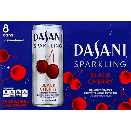 Dasani Water Sparkling Zero Calorie Black Cherry Flavored 8 Count - 12 Fl. Oz. - Image 2