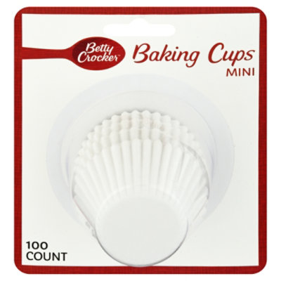 Betty Crocker Baking Cups Mini Size White - 100 Count