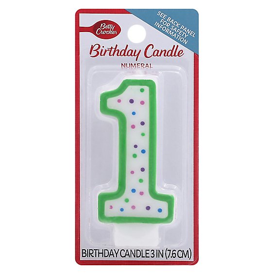 Betty Crocker Candles Birthday Numeral 1 - Each