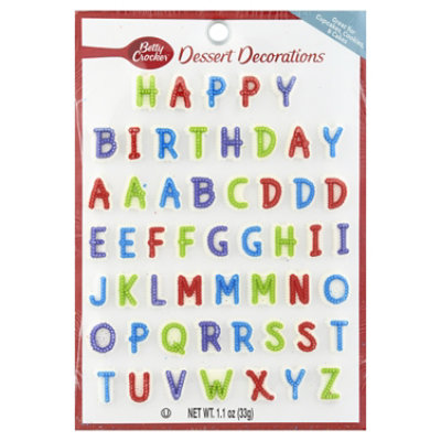 Betty Crocker Decorations Candy Cake Alphabet Assortment Assorted Colors - 1.1 Oz - Image 1