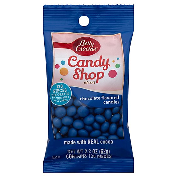 Betty Crocker Candy Shop Decors Chocolate Flavored Candies Blue - 2.2 Oz