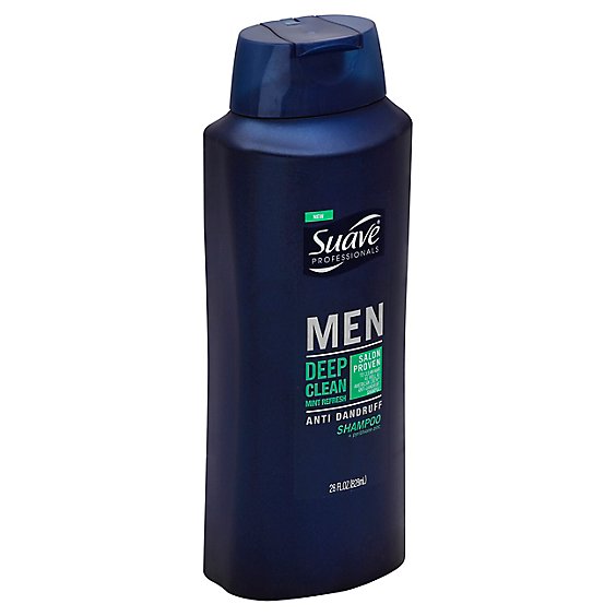 Suave Men Professionals Shampoo Deep Clean Mint Refresh Anti Dandruff - 28 Fl. Oz.