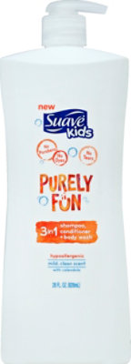 Suave Kids Purely Fun Shampoo + Conditioner + Body Wash 3 In 1 Mild Clean Scent - 28 Fl. Oz. - Image 2