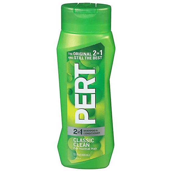 Pert Shampoo & Conditioner 2 in 1 For Normal Hair Classic Clean - 13.5 Fl. Oz.
