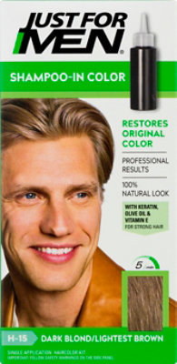 Just For Men Hair Color Shampoo-In Original Formula Dark Blond Lightest Brown H-15 - Each - Image 2