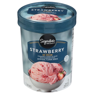 Signature SELECT Ice Cream Premium Strawberry - 1.5 Quart - Image 3