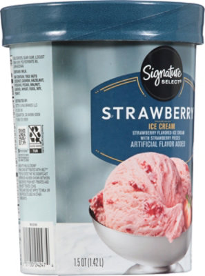 Signature SELECT Ice Cream Premium Strawberry - 1.5 Quart - Image 6