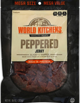 World Kitchens Jerky Sliced & Shaped Peppered - 10 Oz - Image 2
