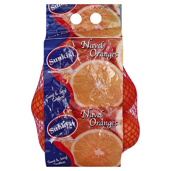 Sunkist Navel Oranges Prepacked Bag - 3 Lb