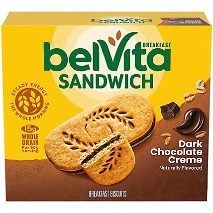 belVita Breakfast Biscuits Sandwich Dark Chocolate Creme - 5-1.76 Oz - Image 2