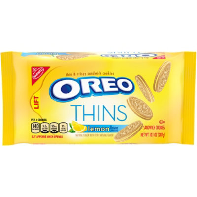 OREO Cookies Sandwich Thins Lemon Flavor Creme - 10.1 Oz - Image 3