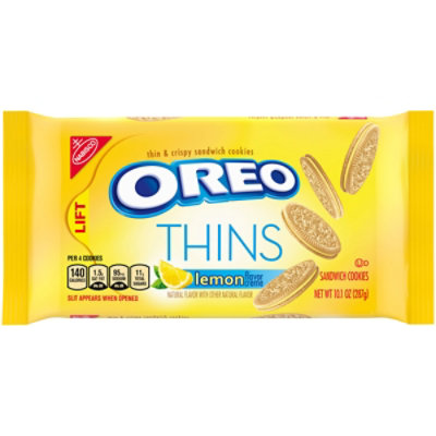 OREO Cookies Sandwich Thins Lemon Flavor Creme - 10.1 Oz - Image 2