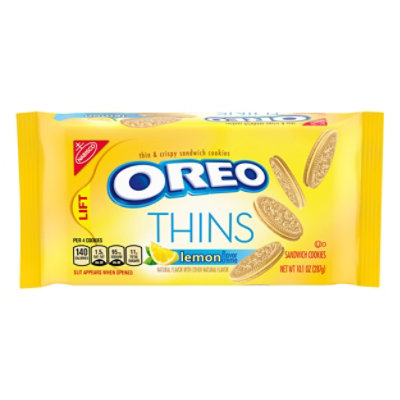 OREO Cookies Sandwich Thins Lemon Flavor Creme - 10.1 Oz