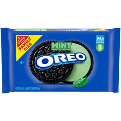 OREO Sandwich Cookies Mint Chocolate Creme Family Size - 20 Oz