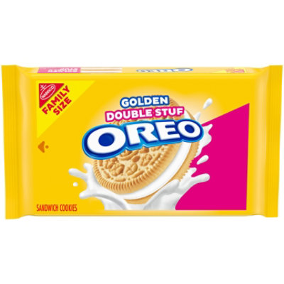 OREO Double Stuf Sandwich Cookiess Golden Family Size - 20 Oz