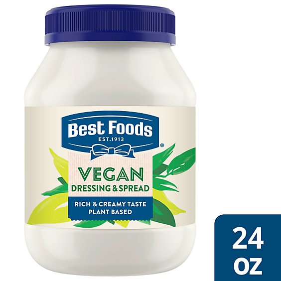 Best Foods Plant-Based Vegan Dressing and Spread Mayonnaise - 24 Oz