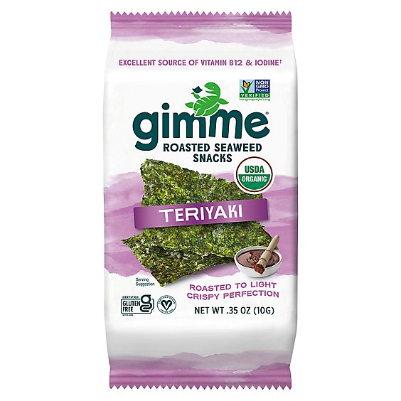 gimMe Snacks Organic Seaweed Roasted Teriyaki - 0.35 Oz
