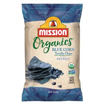 Mission Organics Tortilla Chips Blue Corn - 9 Oz - Image 1