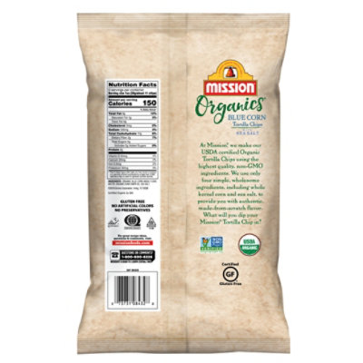 Mission Organics Tortilla Chips Blue Corn - 9 Oz - Image 2