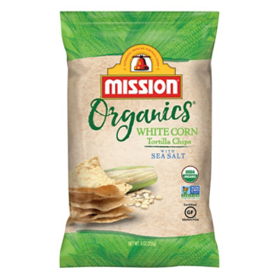 Mission Organics Tortilla Chips White Corn - 9 Oz