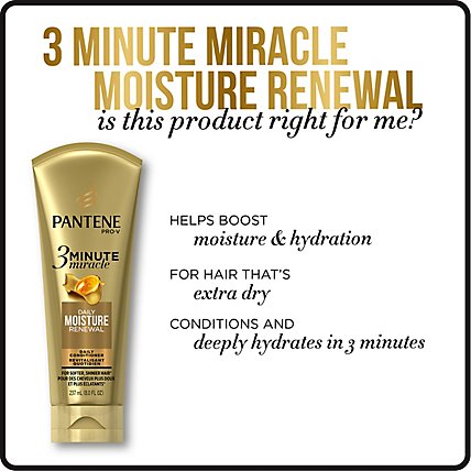 Pantene Pro V Conditioner Daily Moisture Renewal 3 Minute Miracle - 6 Fl. Oz. - Image 3