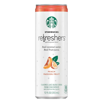 Starbucks Refreshers Energy Beverage Sparkling Green Coffee Peach Passion Fruit - 12 Fl. Oz.