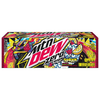 Mountain Dew Zero Sugar Spark Raspberry Lemonade - 12 Fl Oz - Image 2