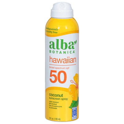 Alba Botanica Sunscreen Clear Spray Nourishing Coconut Broad Spectrum SPF 50 - 6 Fl. Oz. - Image 2