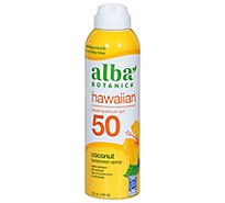 Alba Botanica Sunscreen Clear Spray Nourishing Coconut Broad Spectrum SPF 50 - 6 Fl. Oz.