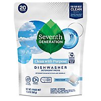 Seventh Generation Dishwasher Detergent Packs Powerful Clean Free & Clear - 20 Count - Image 2