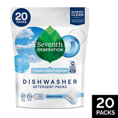 Seventh Generation Dishwasher Detergent Packs Powerful Clean Free & Clear - 20 Count - Image 2