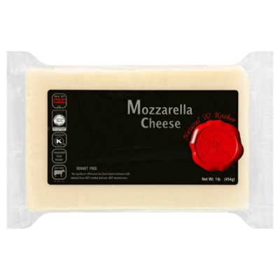 Natural & Kosher Mozzarella Cheese Chunk - 16 Oz - Image 1