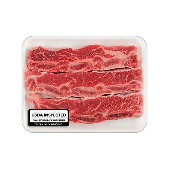 Meat Counter Beef USDA Choice Chuck Flanken Style Ribs - 1.50 LB