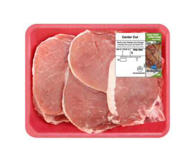 Meat Counter Pork Loin Center Cut Chops Bone In 2 50 Lb Albertsons