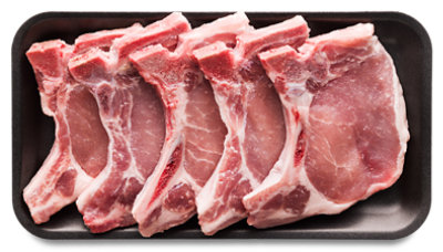 Meat Counter Pork Loin Rib Chops Bone In - 3 LB