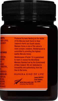 Wedderspoon Manuka Honey Raw KFactor 16 - 17.6 Fl. Oz. - Image 5