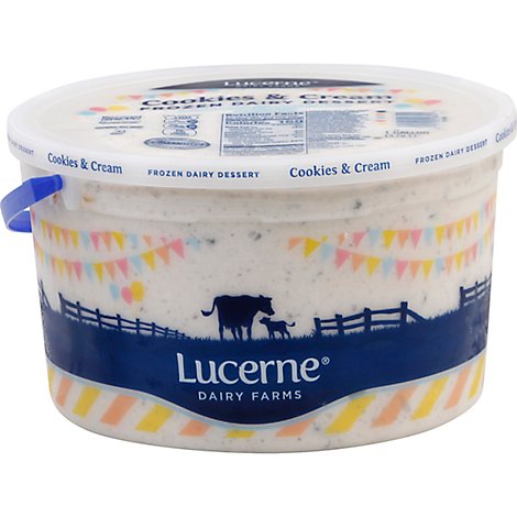 Lucerne Frozen Dairy Dessert Cookies & Cream 1 Gallon - 3.78 Liter