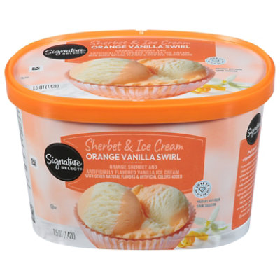 Signature SELECT Sherbet Orange & Vanilla Flavored Ice Cream - 1.5 Quart - Image 3