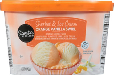 Signature SELECT Sherbet Orange & Vanilla Flavored Ice Cream - 1.5 Quart - Image 6