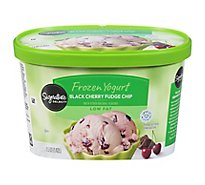 Signature SELECT Frozen Yogurt Low Fat Black Cherry Fudge Chip - 1.5 Quart