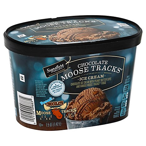 Signature SELECT Ice Cream Moose Tracks Chocolate - 1.5 Quart