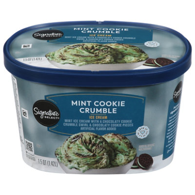 Signature SELECT Ice Cream Mint Chocolate Cookie Crumble - 1.5 Quart - Image 3