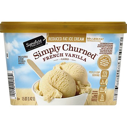 Signature SELECT Ice Cream French Vanilla Light & Creamy - 1.5 Quart - Image 2