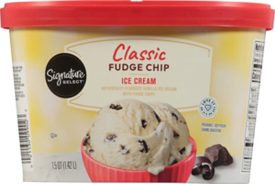 Signature Select Classic Fudge Chip Ice Cream - 1.5 Quart - Image 4