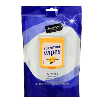 Signature SELECT Furniture Wipes Lemon Scented - 24 Count