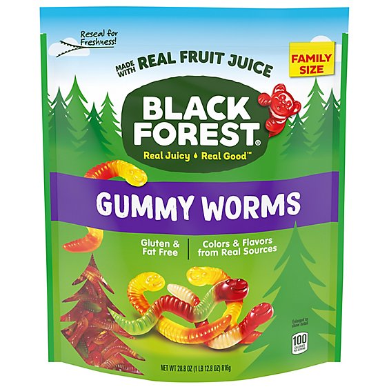 Black Forest Gummy Worms With Real Fruit Juice - 28.8 Oz