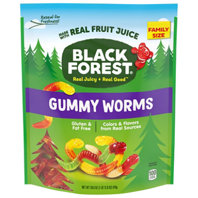 Black Forest Gummy Worms With Real Fruit Juice - 28.8 Oz