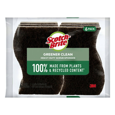 Scotch-Brite Greener Clean Scrub Sponges Heavy Duty Pack - 6 Count - Image 2
