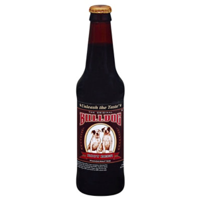 Bulldog Root Beer Vintage Glass Bottle Cane Sugar Soda - 12 Fl. Oz. - Image 1